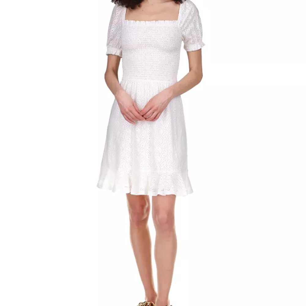 MICHAEL MICHAEL KORS Eyelet Smocked Peasant Dress - NWT